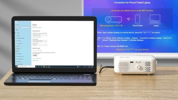 Cách kết nối máy chiếu mini với máy tính bảng