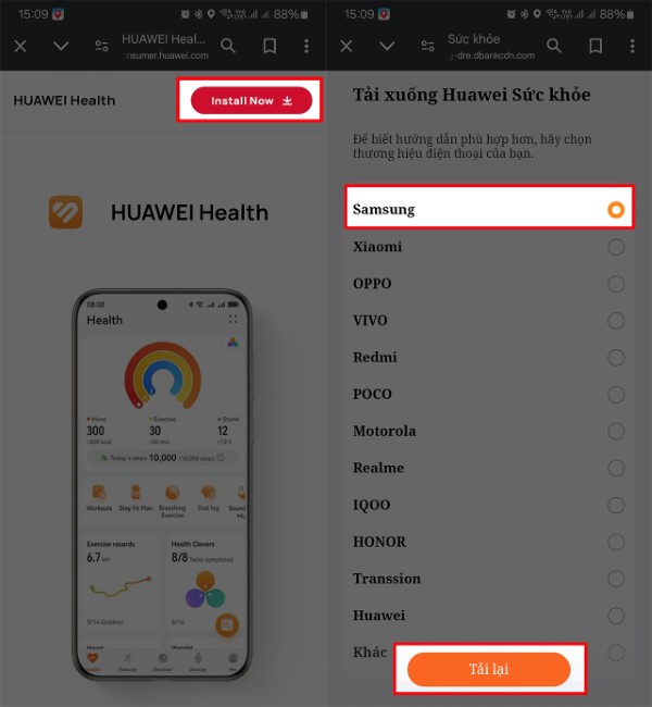 Chọn tải file cài đặt từ trang chính thức của Huawei