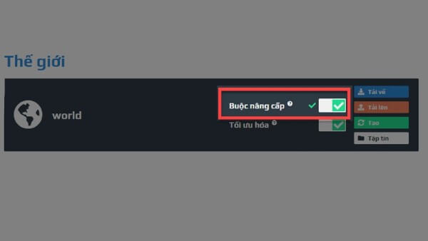 Chọn Buộc nâng cấp