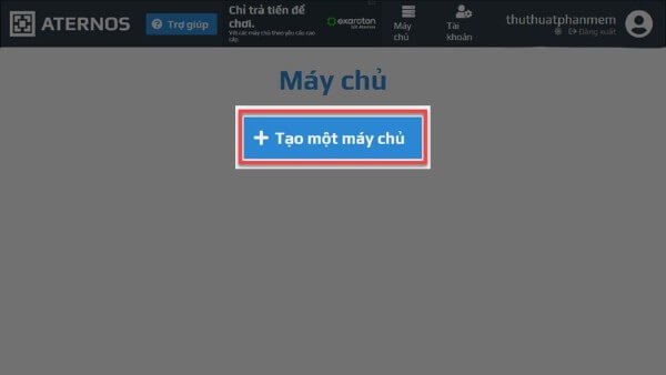 Chọn Tạo một máy chủ