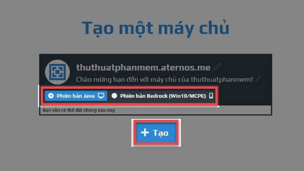 Chọn phiên bản Minecraft tương thích