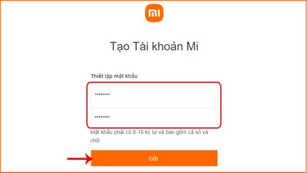 Nhập mật khẩu rồi nhấn “Gửi” 