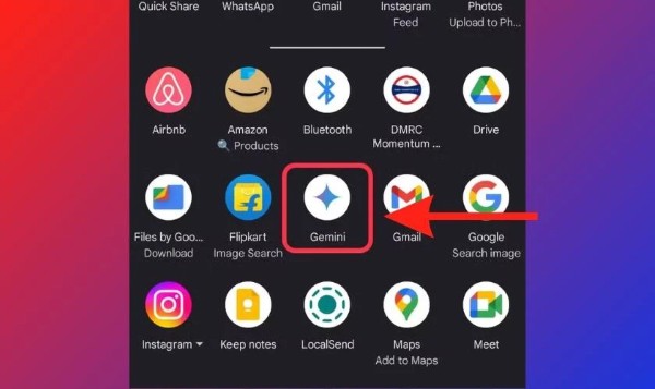 Nhấn biểu tượng Gemini để mở