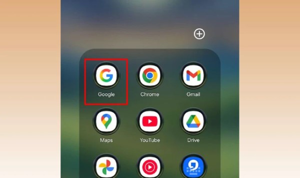 Nhấn biểu tượng Google