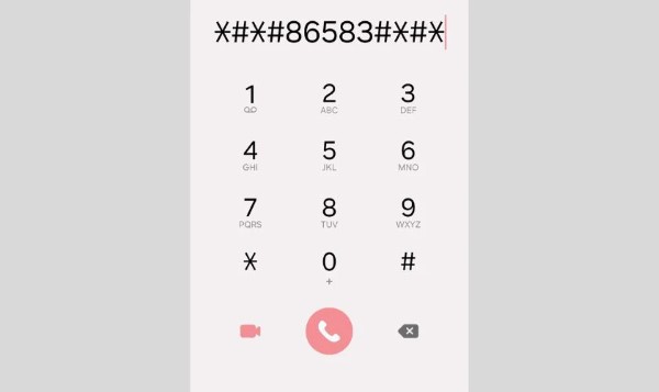Nhập mã lệnh *#*#86583#*#*