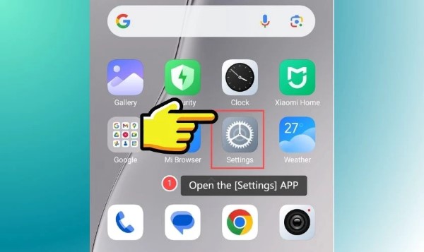 Nhấn biểu tượng Cài đặt hoặc Settings