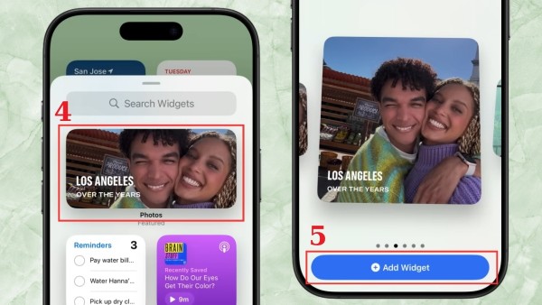 Nhấn Add Widget