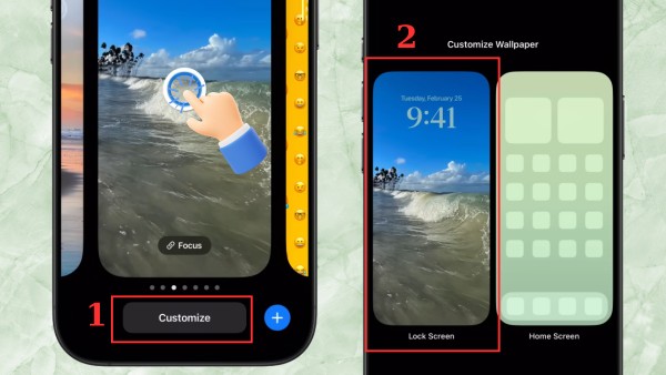 Chọn Customize > chọn Lock Screen
