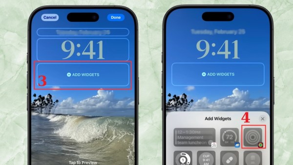 Nhấn ADD WIDGETS