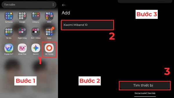 Các bước tìm đồng hồ bằng ứng dụng Xiaomi Wear