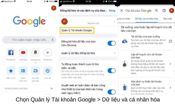 Chọn Quản lý Tài khoản Google