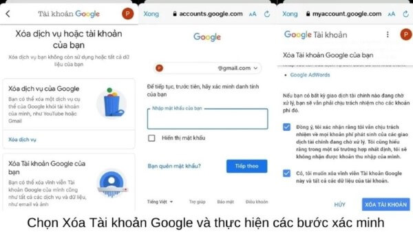 Chọn Xóa Tài khoản Google 