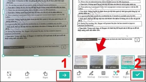 Chọn chế độ màu tài liệu phù hợp