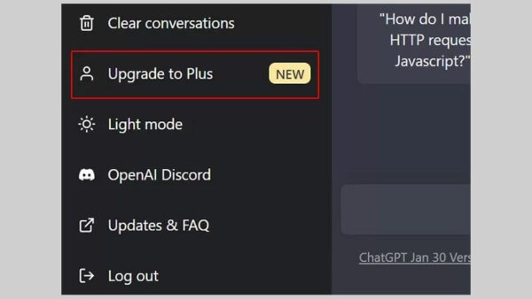 Nhấn vào mục Upgrade to Plus