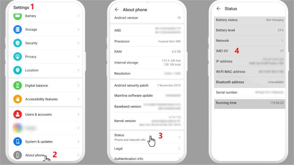 Nhấn xem Trạng thái (Status)