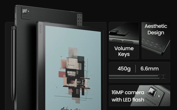 Máy đọc sách Boox Tab Ultra C Pro sở hữu camera 16MP và nút vật lý bố trí hợp lý