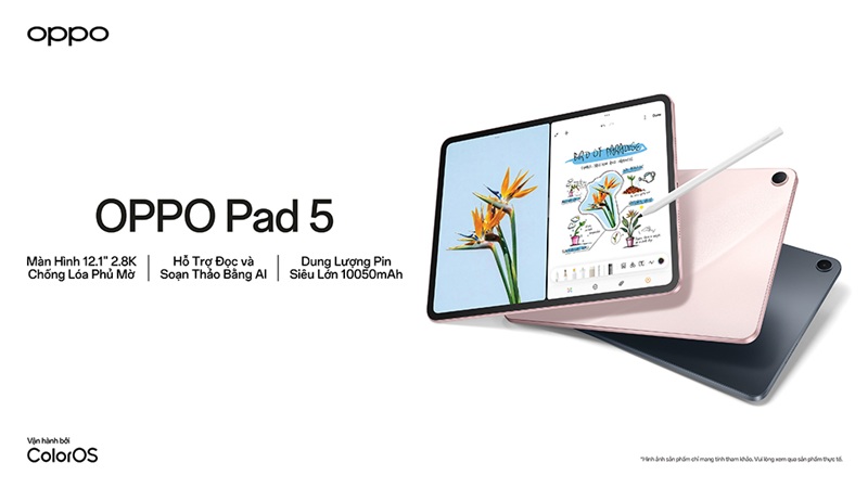 OPPO Pad 5 sở hữu phong cách thiết kế tối giản nhưng cao cấp