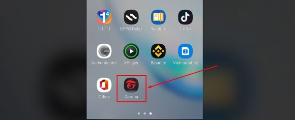 Mở ứng dụng Garena