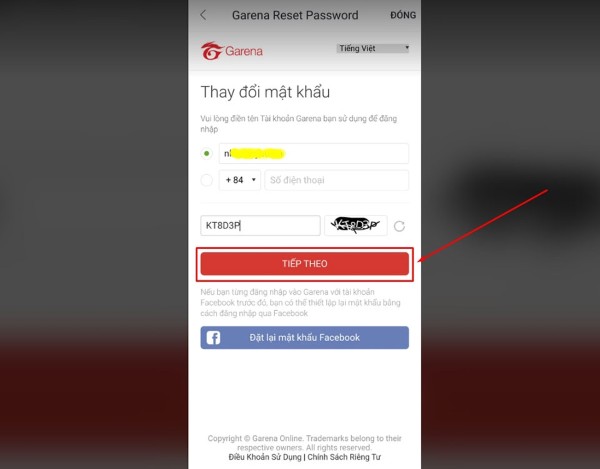 Nhấn nút Tiếp theo