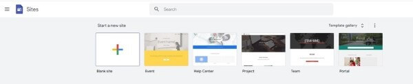 Truy cập vào trang chủ Google Sites và chọn tạo trang mới