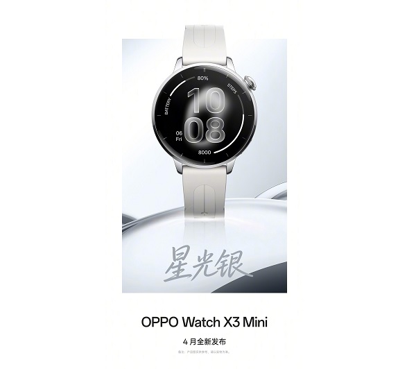 OPPO Watch X3 Mini màu Starlight Silver