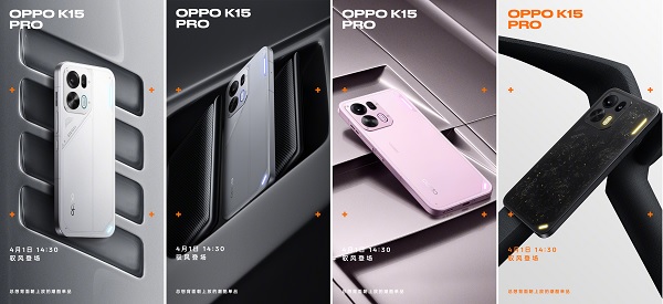 4 tùy chọn màu sắc của OPPO K15 Pro