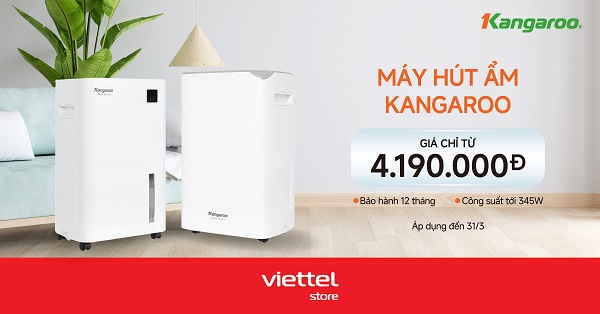 Đánh tan nỗi lo nồm ẩm cùng máy hút ẩm Kangaroo thế hệ mới giá chỉ từ 4.190.000 đồng
