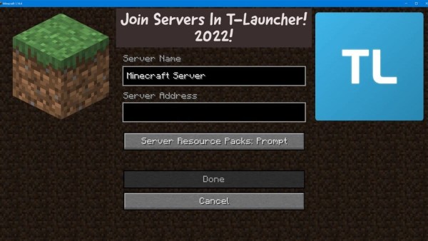 TLauncher cho phép người chơi đăng nhập bằng tài khoản Minecraft thật