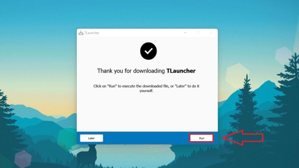 Nhấn Run để bắt đầu quá trình cài đặt