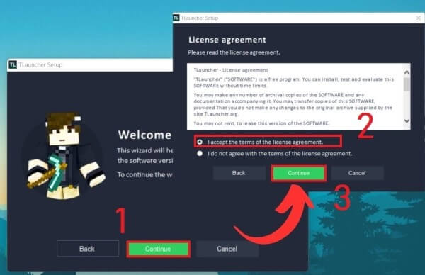 Nhấn Continue để cài đặt
