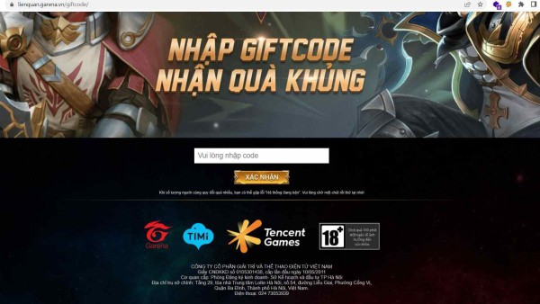 Dán mã vào ô “Vui lòng nhập code”