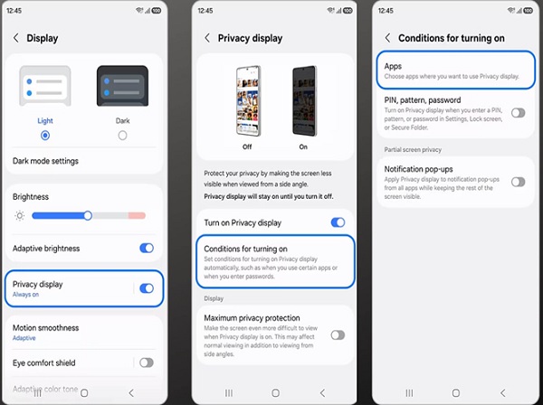 Thiết lập tự động cho ứng dụng cụ thể