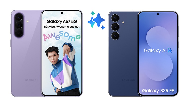 So sánh Samsung Galaxy A57 5G và Galaxy S25 FE