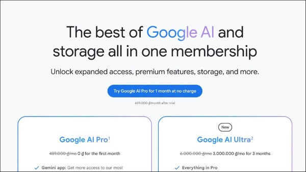 Đăng ký tài khoản Google One