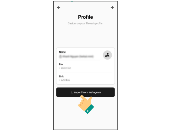 Cho phép truy cập dữ liệu từ Instagram