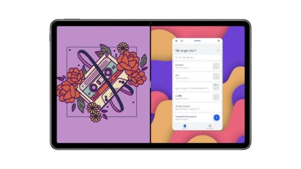 Tính năng chia màn hình hiển thị hai ứng dụng song song