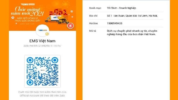 Nhắn mã vận đơn trên Zalo để tra cứu