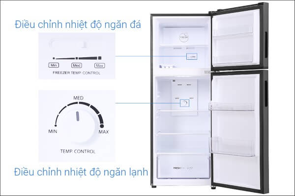 Tiến hành điều chỉnh nhiệt độ ngăn mát và ngăn đông