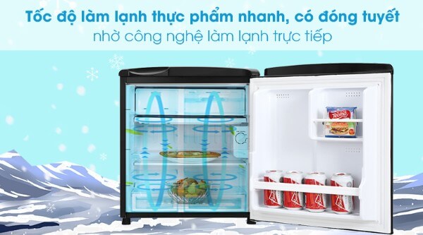 Tủ lạnh Aqua 50L có cơ chế làm lạnh trực tiếp