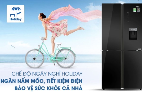 Chế độ Holiday cho phép tủ lạnh Aqua Inverter hoạt động ở công suất thấp
