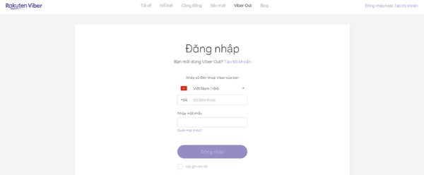 Truy cập trang Viber Web và đăng nhập