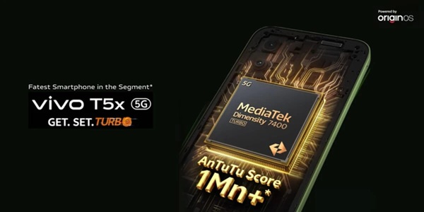 Vivo T5x 5G được trang bị vi xử lý Dimensity 7400 Turbo