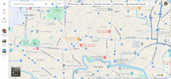 Nhập địa chỉ maps.google.com để tìm kiếm 