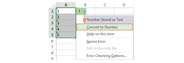 Chọn “Convert to Number”