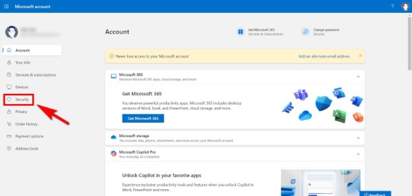 Chọn Advanced security options