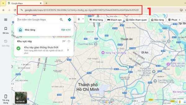 Mở trình duyệt web và truy cập vào trang Google Maps