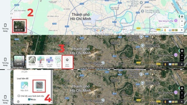 Nhấn vào mục “Vệ tinh” (Satellite)