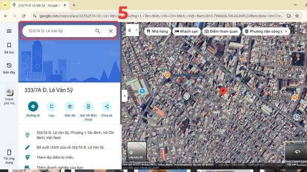 Nhập địa chỉ, tên khu vực hoặc tọa độ