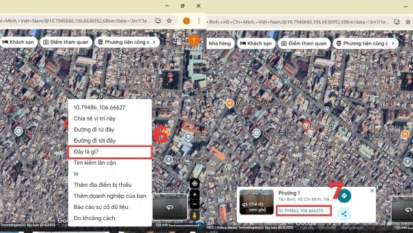 Nhấn chuột phải vào vị trí mong muốn trên bản đồ