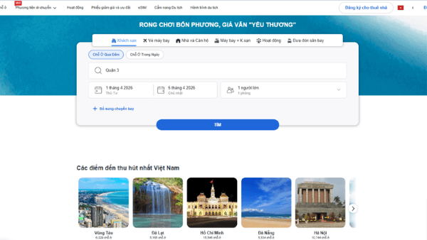 Chọn mục “Khách sạn”